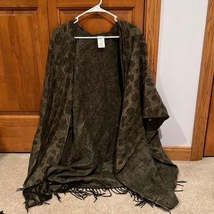 Wool leopard print poncho